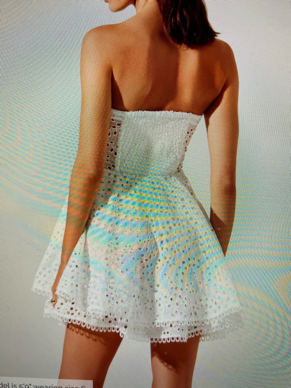 ASTR Deasia Strapless White Eyelet Mini Dress size L NWOT - Picture 2 of 8